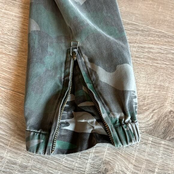 PAM & GELA Green Camo Sleeveless Tie Waist Tank Top Jumpsuit Pockets Women’s - Picture 13 of 15